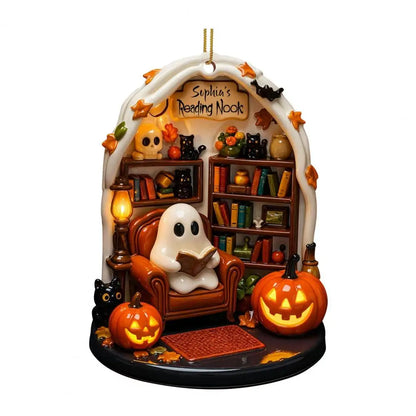 Cute Halloween Ghost Ornaments – Acrylic Warm Halloween Decorations for Indoor Home Decor
