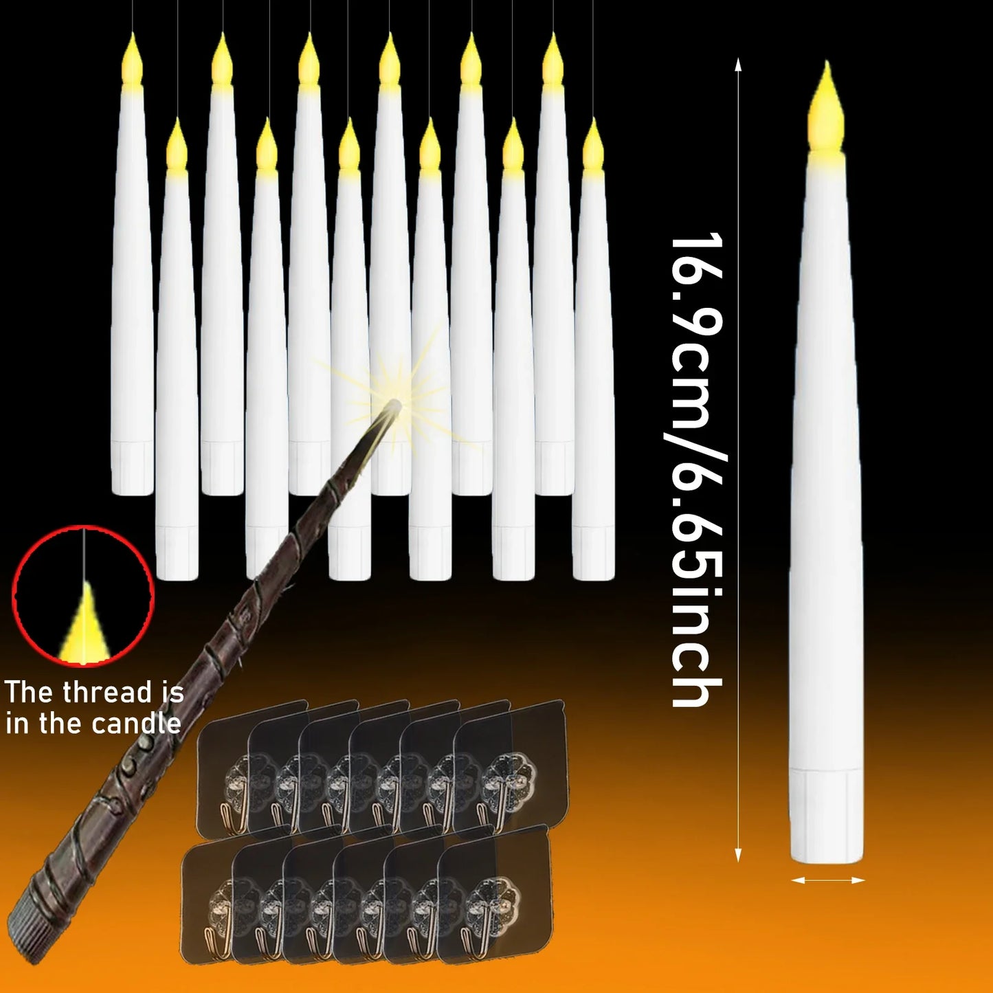 Floating LED Candles™ – 12/48/72pcs with Magic Wand for Party & Wedding Decor