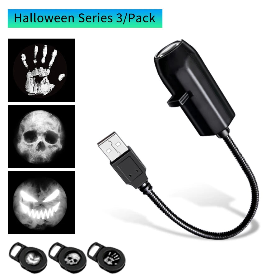 Mini USB Projection Lamp™ – Halloween, Christmas & Planet Decor