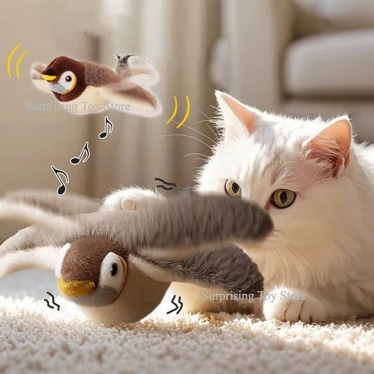 Interactive Chirping Bird Toy – Plush Catnip Pet Toy for Cats & Small Dogs