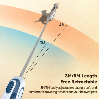 Pet Retractable Leash – 3M/5M for Walking Small Dogs & Cats
