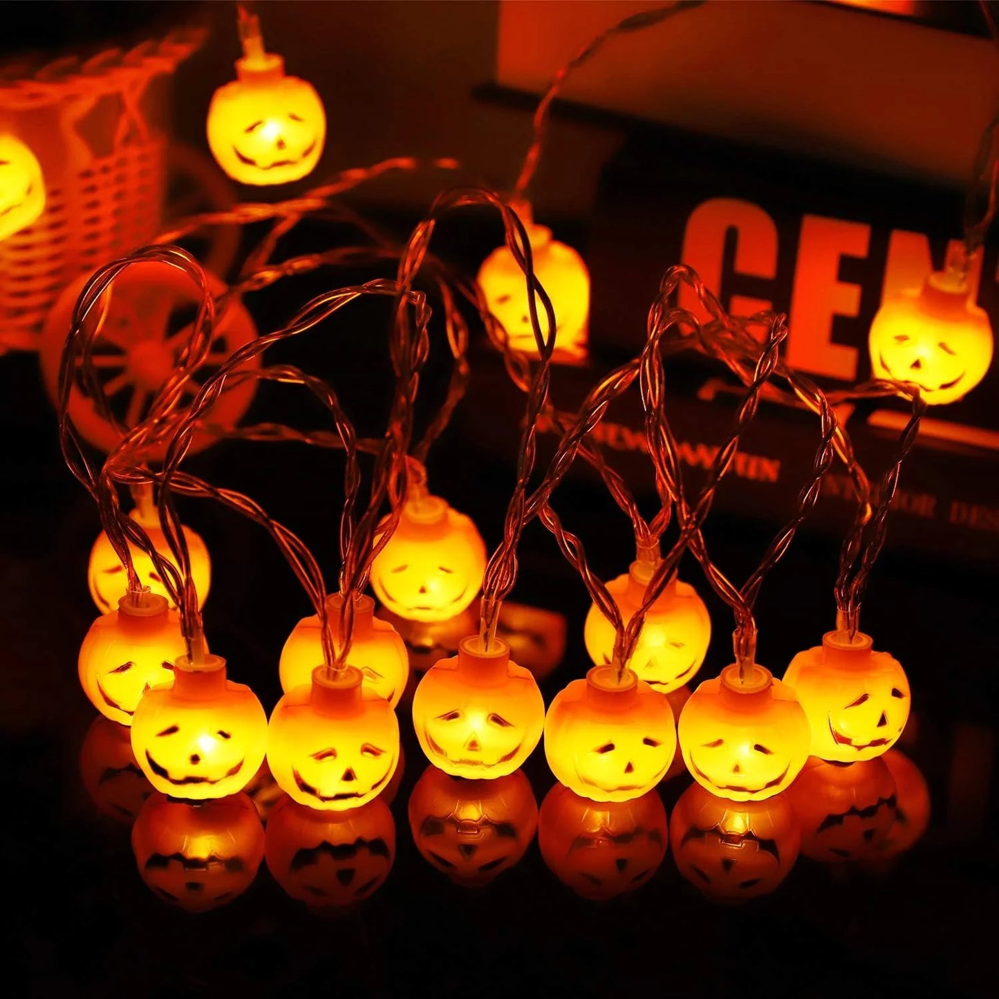 Halloween Mini Pumpkin String Lights – 10/20 LED Battery-Powered Decorative Lamp for Home, Bedroom & Party