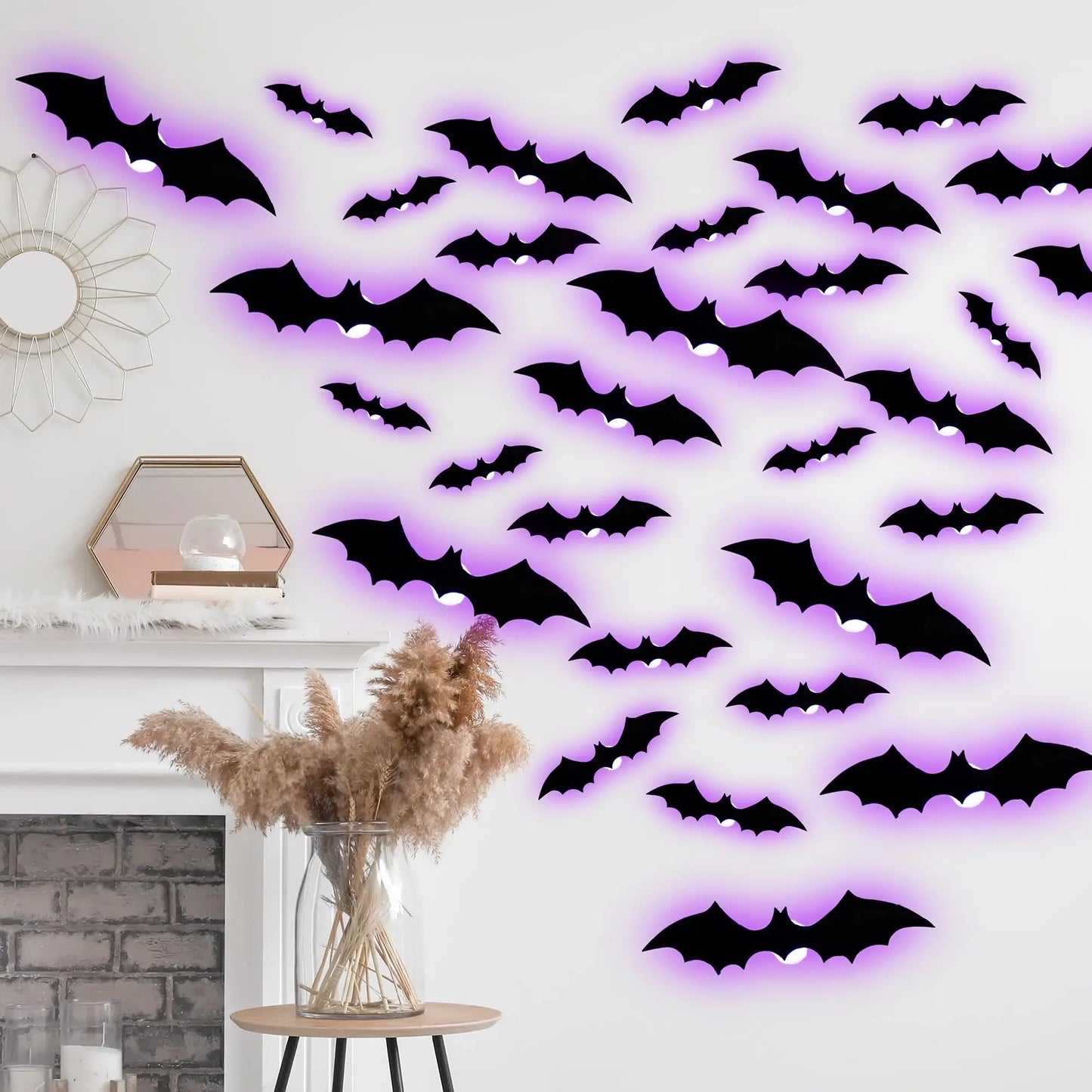 3D Halloween Bat Lights™ – LED PVC Wall Decor for Home & Party