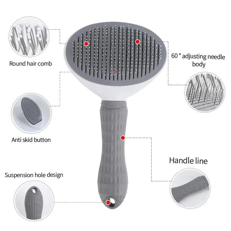 All-in-One Pet Hair Brush – Grooming Tool for Cats & Dogs