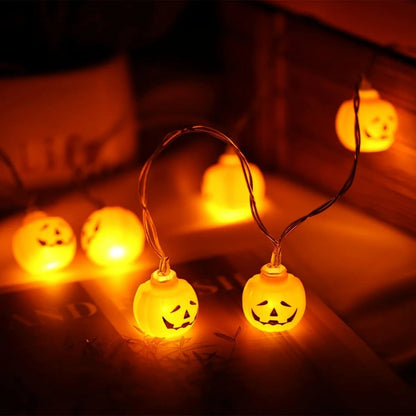 Halloween Mini Pumpkin String Lights – 10/20 LED Battery-Powered Decorative Lamp for Home, Bedroom & Party