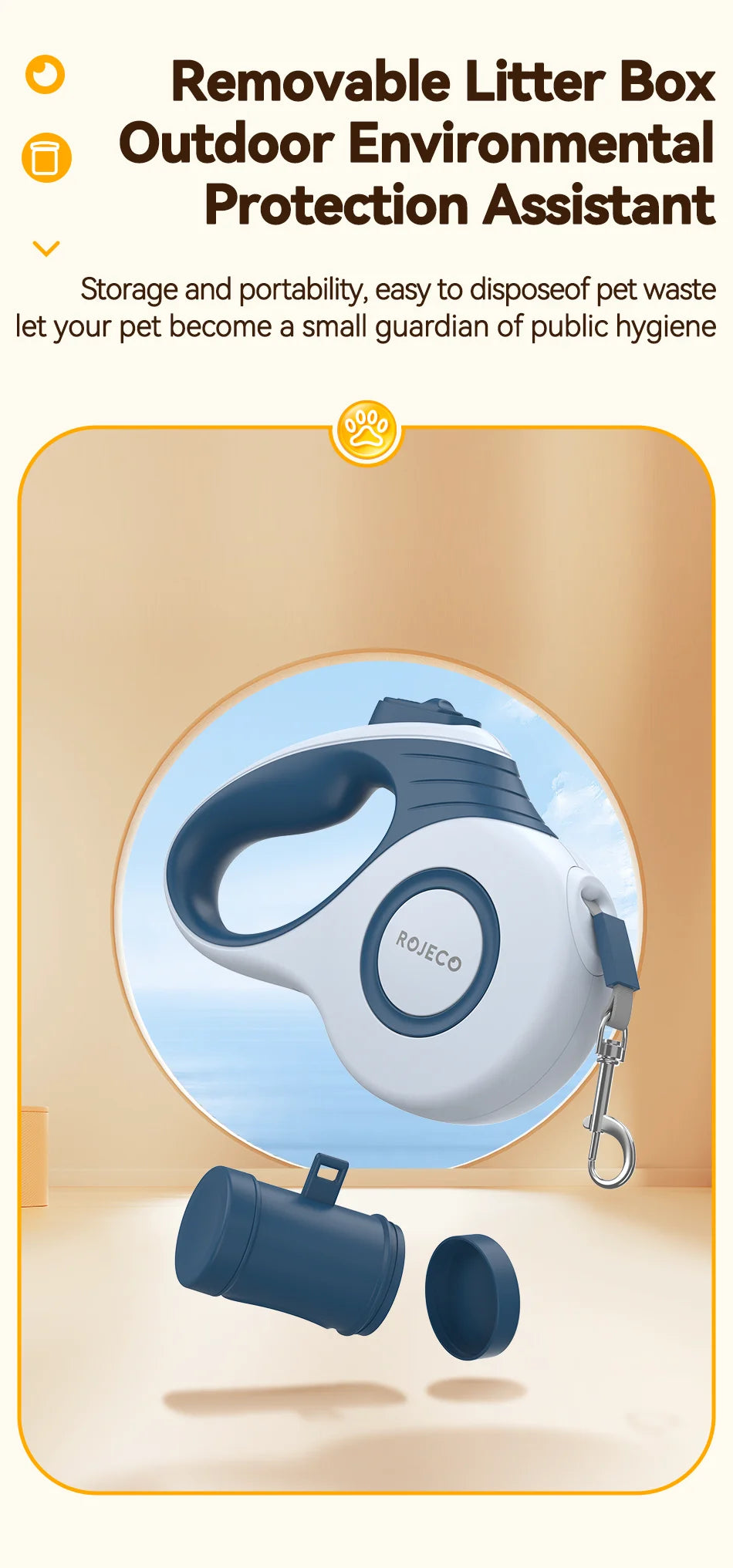 Pet Retractable Leash – 3M/5M for Walking Small Dogs & Cats