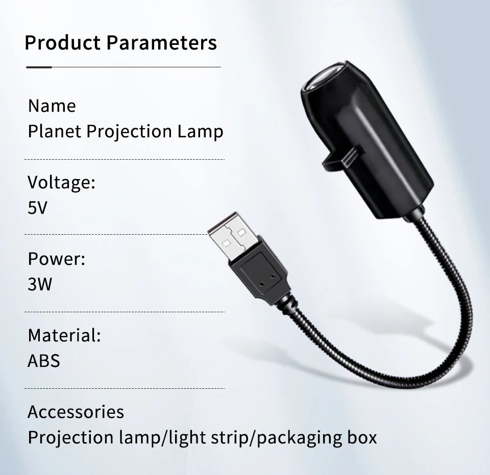 Mini USB Projection Lamp™ – Halloween, Christmas & Planet Decor