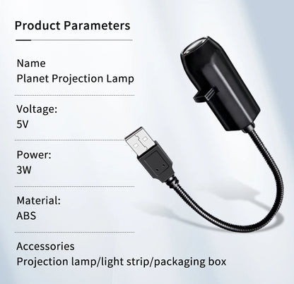 Mini USB Projection Lamp™ – Halloween, Christmas & Planet Decor