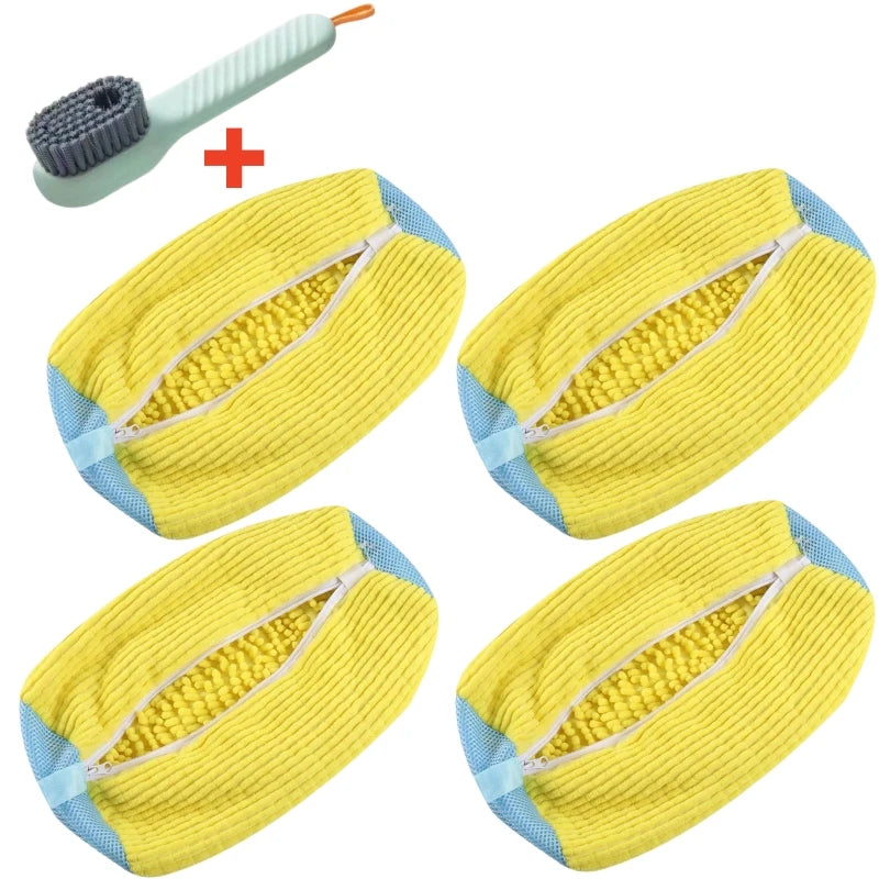 Shoe Washing Bag + Brush Set (1/2/4PCS)