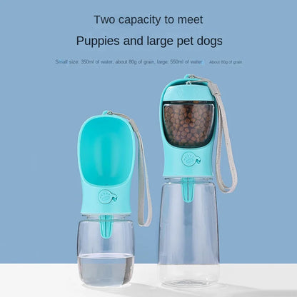 2-in-1 Pets Water Bottle & Food Dispenser – Portable Travel Cup for Pets