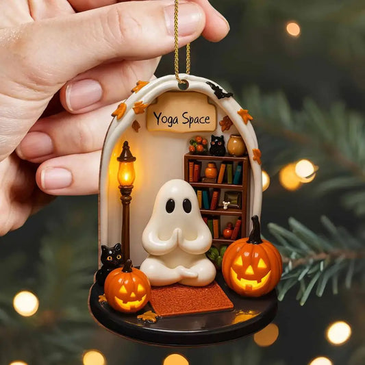 Cute Halloween Ghost Ornaments – Acrylic Warm Halloween Decorations for Indoor Home Decor