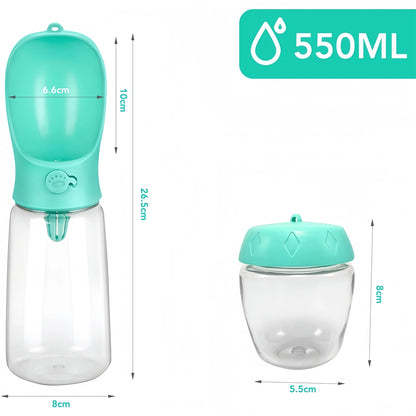 2-in-1 Pets Water Bottle & Food Dispenser – Portable Travel Cup for Pets