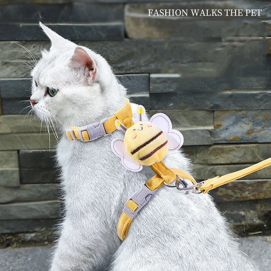 Bee-Themed Cat Harness & Leash Set – Adjustable & Comfortable
