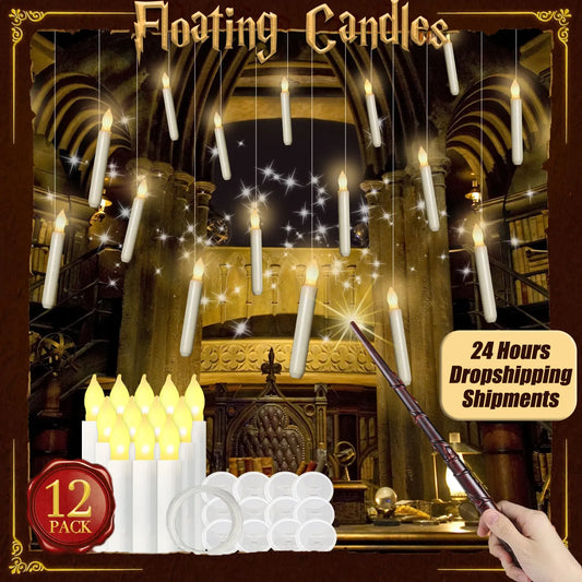 Floating LED Candles™ – 12/48/72pcs with Magic Wand for Party & Wedding Decor
