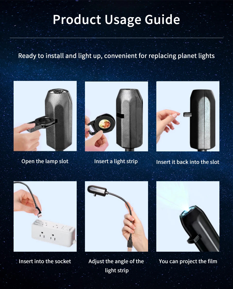 Mini USB Projection Lamp™ – Halloween, Christmas & Planet Decor