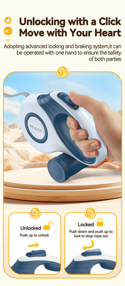 Pet Retractable Leash – 3M/5M for Walking Small Dogs & Cats