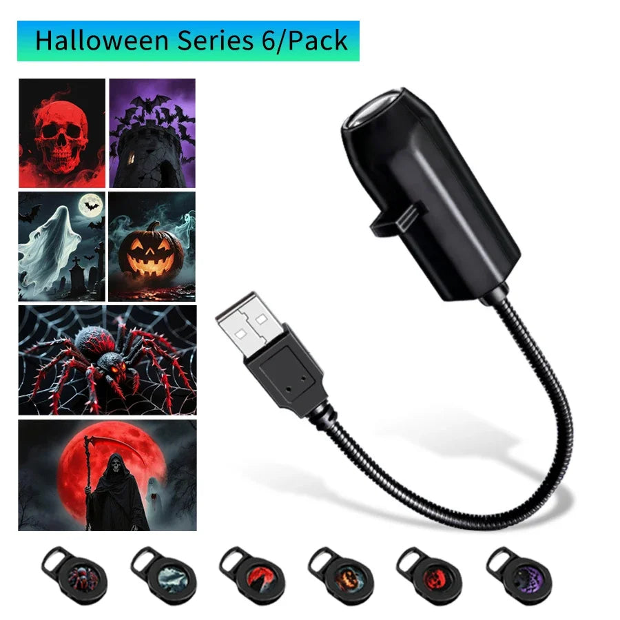 Mini USB Projection Lamp™ – Halloween, Christmas & Planet Decor
