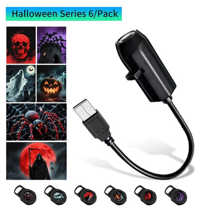 Mini USB Projection Lamp™ – Halloween, Christmas & Planet Decor