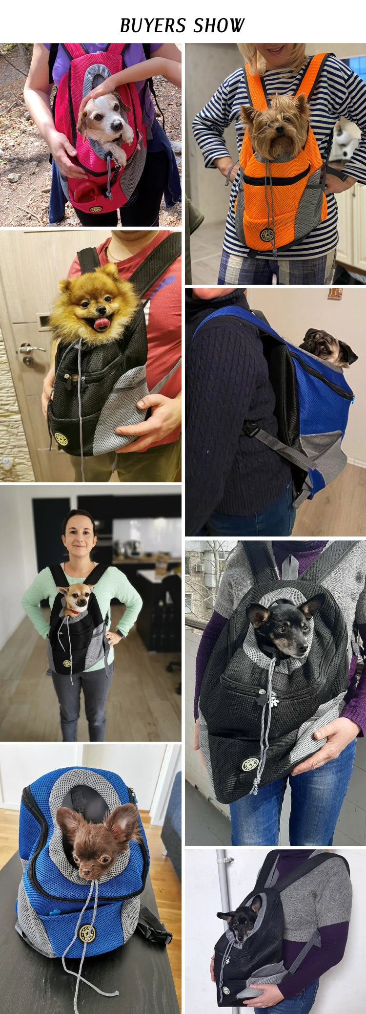 Small Dog Carrier Backpack – Breathable Travel Bag for Pets
