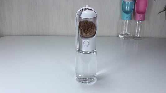 2-in-1 Pets Water Bottle & Food Dispenser – Portable Travel Cup for Pets